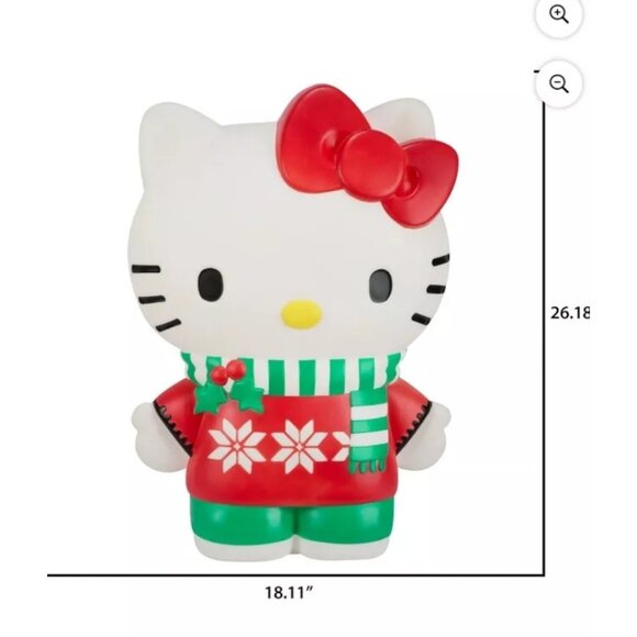 Hello Kitty Holiday Blow Mold Lights Up 26" LARGE VERSION Hard to Find NEW - Picture 3 of 5